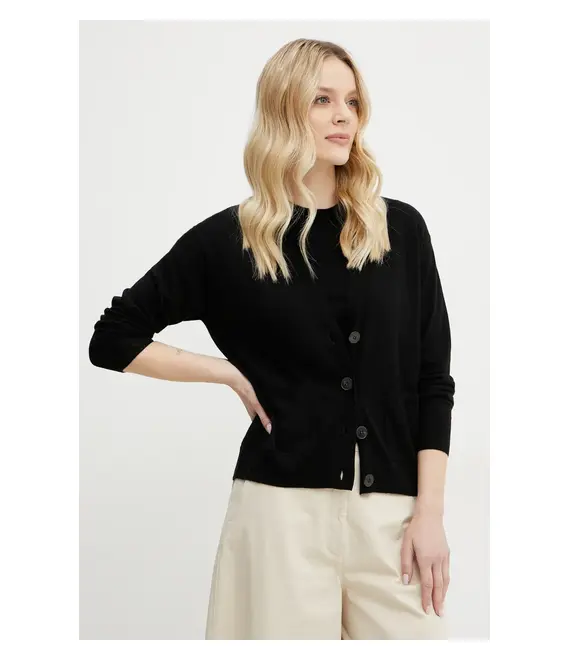 Μάλλινη ζακέτα Weekend Max Mara χρώμα: μαύρο, 2515381011600