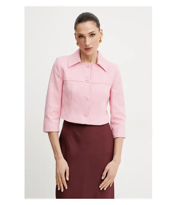 Βαμβακερό blazer Weekend Max Mara χρώμα: ροζ, 2515041016600