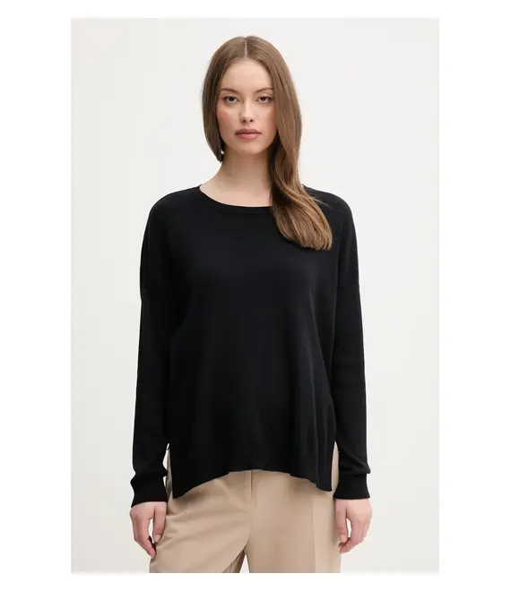 Βαμβακερό πουλόβερ United Colors of Benetton χρώμα: μαύρο, 1091D10D7