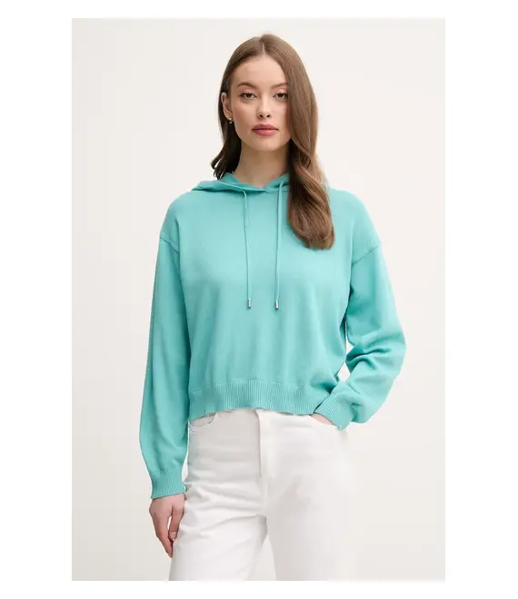 Βαμβακερό πουλόβερ United Colors of Benetton χρώμα: τιρκουάζ, 1294D203T