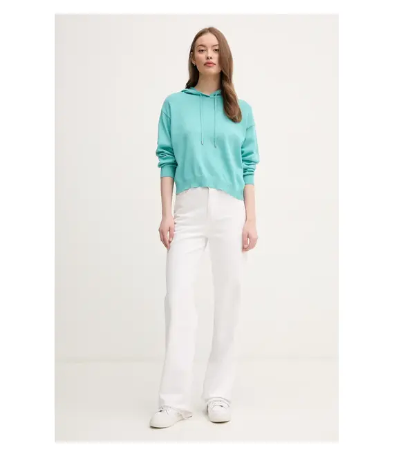 Βαμβακερό πουλόβερ United Colors of Benetton χρώμα: τιρκουάζ, 1294D203T