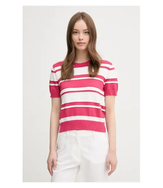 Βαμβακερό πουλόβερ United Colors of Benetton χρώμα: ροζ, 1294E10D0