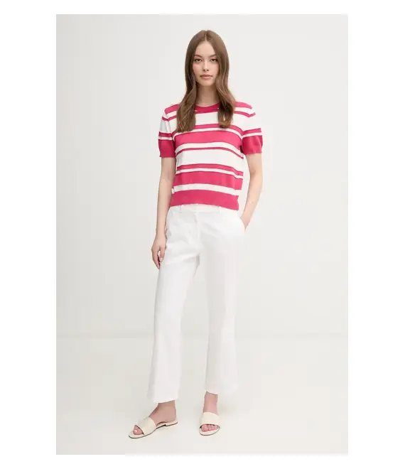 Βαμβακερό πουλόβερ United Colors of Benetton χρώμα: ροζ, 1294E10D0