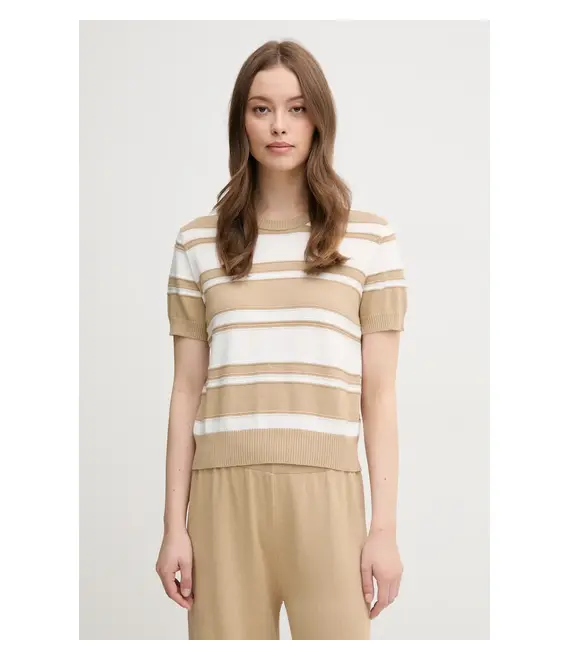 Βαμβακερό πουλόβερ United Colors of Benetton χρώμα: μπεζ, 1294E10D0