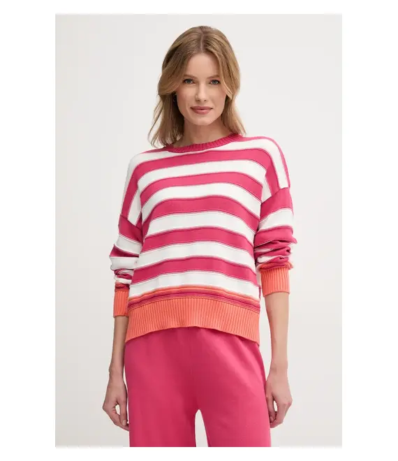 Βαμβακερό πουλόβερ United Colors of Benetton χρώμα: ροζ, 1494E10CW