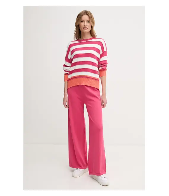 Βαμβακερό πουλόβερ United Colors of Benetton χρώμα: ροζ, 1494E10CW