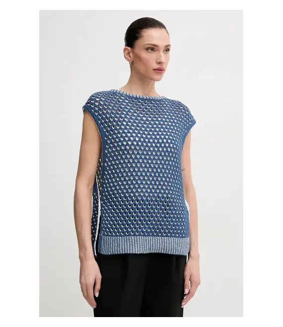 Γιλέκο United Colors of Benetton χρώμα: ναυτικό μπλε, 1194E10DE