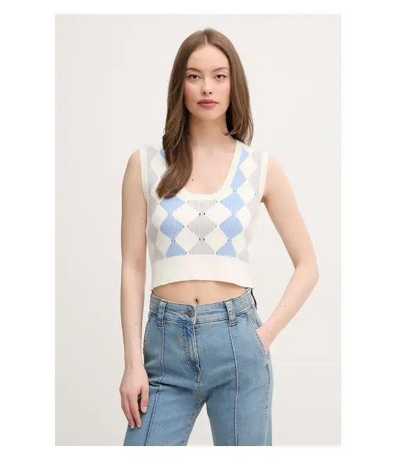 Γιλέκο United Colors of Benetton χρώμα: μπεζ, 124ME10DI