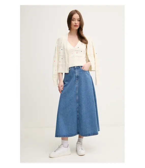 Βαμβακερή ζακέτα United Colors of Benetton χρώμα: μπεζ, 10C1E604W