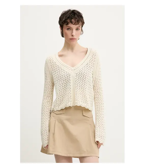 Πουλόβερ Desigual FLAM χρώμα: μπεζ, 25SWJF23