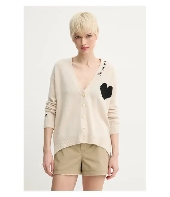 Ζακέτα κασμίρ ZADIG&VOLTAIRE χρώμα: μπεζ, KWCA00567
