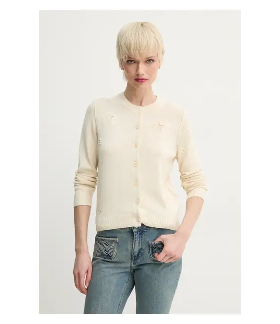 Ζακέτα με μείγμα μετάξι ZADIG&VOLTAIRE χρώμα: μπεζ, KWCA01585