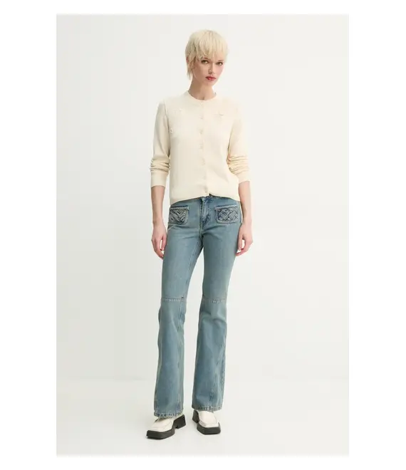 Ζακέτα με μείγμα μετάξι ZADIG&VOLTAIRE χρώμα: μπεζ, KWCA01585