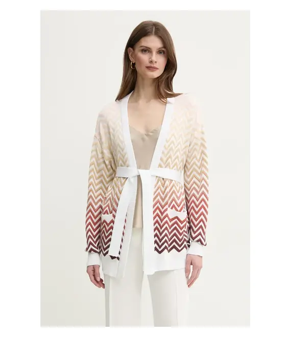 Πλεκτή ζακέτα Missoni χρώμα: άσπρο, DS25SM07.BK044V
