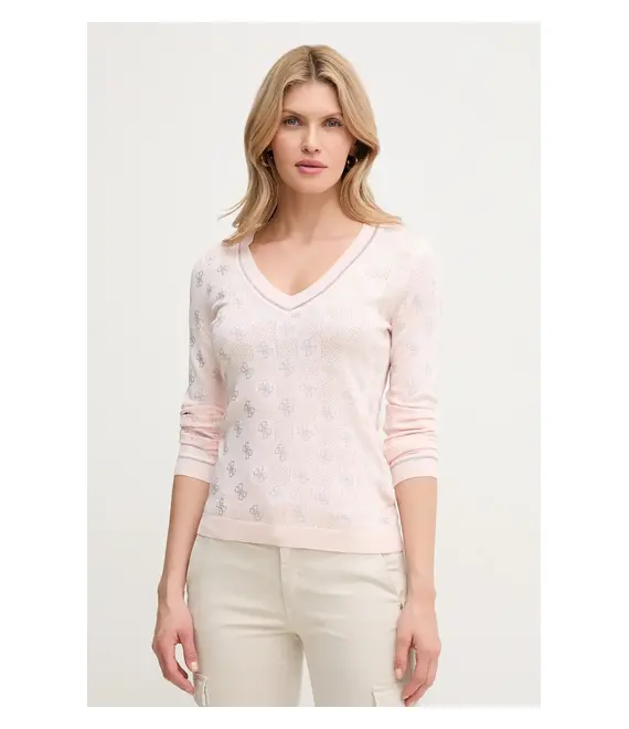 Πουλόβερ Guess ROSIE χρώμα: ροζ, W5GR07 Z3D60