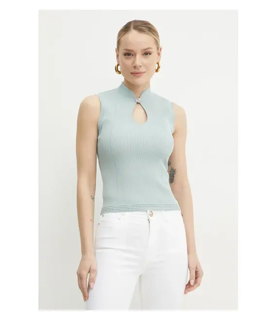 Μπλουζάκι Guess MALIA χρώμα: τιρκουάζ, W5GR10 Z3L10
