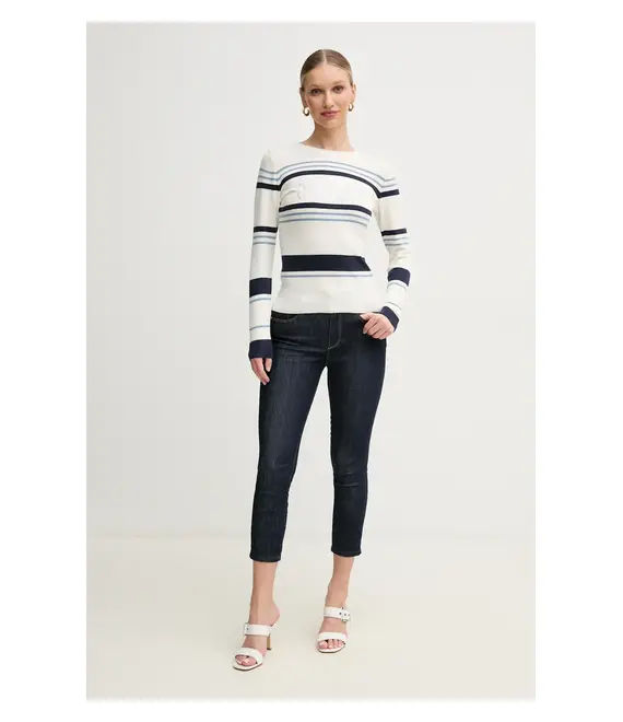 Πουλόβερ Guess PARIS χρώμα: μπεζ, W5GR18 Z2NQ2