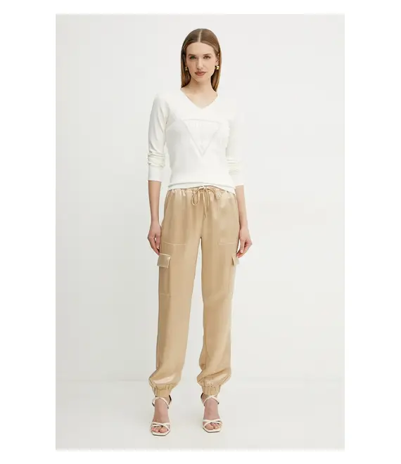 Πουλόβερ Guess MIRIAM χρώμα: μπεζ, W5GR19 Z2NQ2