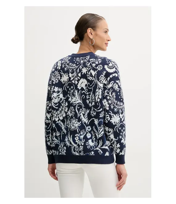 Πλεκτή ζακέτα Guess MELINDA χρώμα: ναυτικό μπλε, W5GR31 Z2ZK2