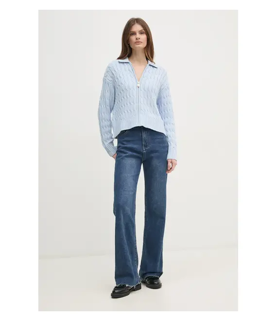 Πλεκτή ζακέτα Tommy Hilfiger χρώμα: μπλε, WW0WW44501