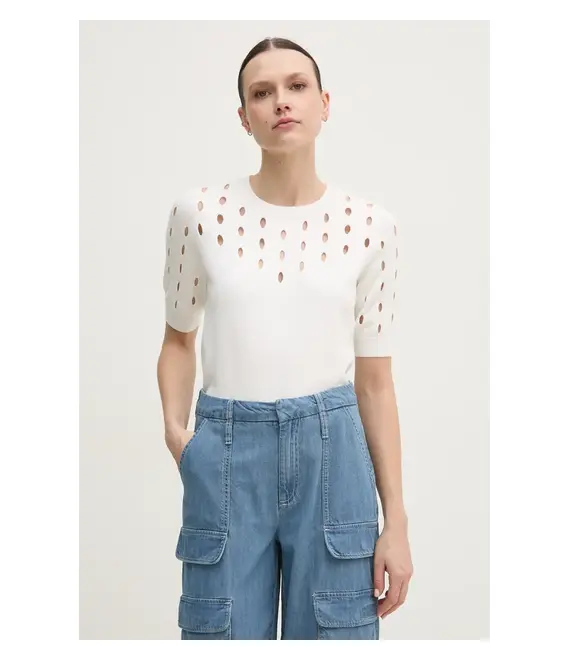 Πουλόβερ Dkny χρώμα: μπεζ, P4ASAN18