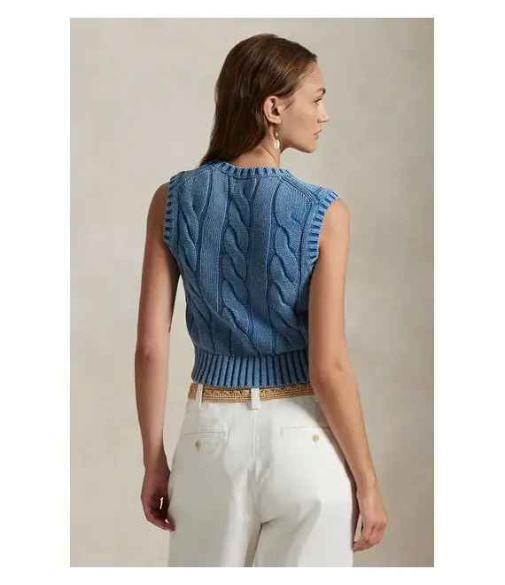 Βαμβακερό αμάνικο Polo Ralph Lauren χρώμα: μπλε, 211965758