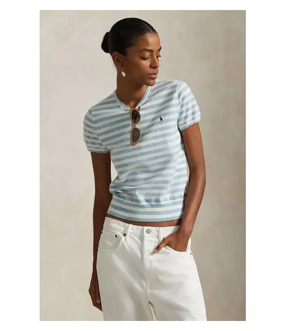 Βαμβακερό πουλόβερ Polo Ralph Lauren γυναικείο, χρώμα: μπλε, 211965763