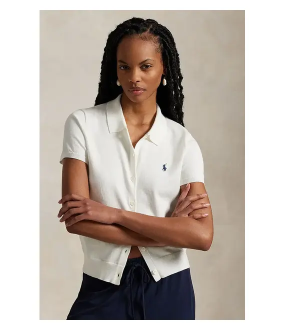 Βαμβακερή ζακέτα Polo Ralph Lauren χρώμα: άσπρο, 211965764