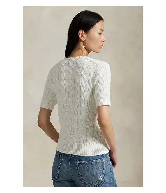 Βαμβακερή ζακέτα Polo Ralph Lauren χρώμα: άσπρο, 211966720
