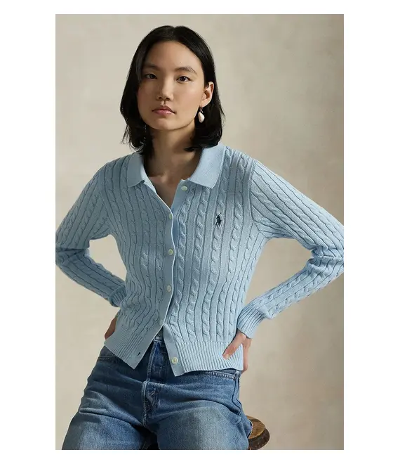 Πλεκτή ζακέτα Polo Ralph Lauren χρώμα: μπλε, 211971881