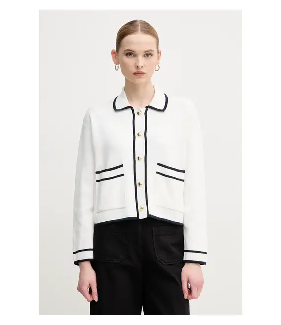 Βαμβακερή ζακέτα Barbour Jasmine χρώμα: άσπρο, LKN1621WH71