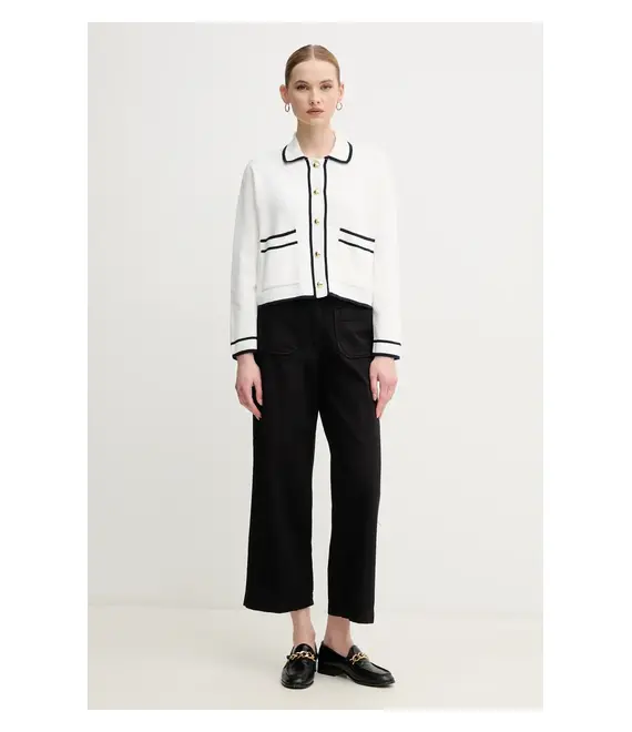 Βαμβακερή ζακέτα Barbour Jasmine χρώμα: άσπρο, LKN1621WH71