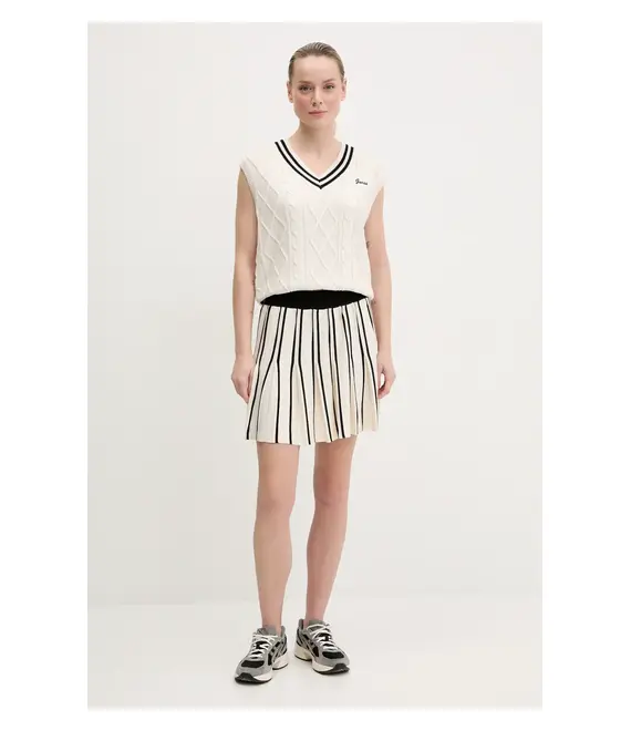 Γιλέκο Guess χρώμα: μπεζ, V5GR00 Z3FB1