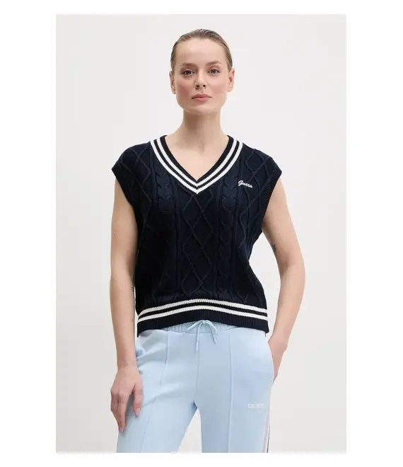 Γιλέκο Guess χρώμα: ναυτικό μπλε, V5GR00 Z3FB1
