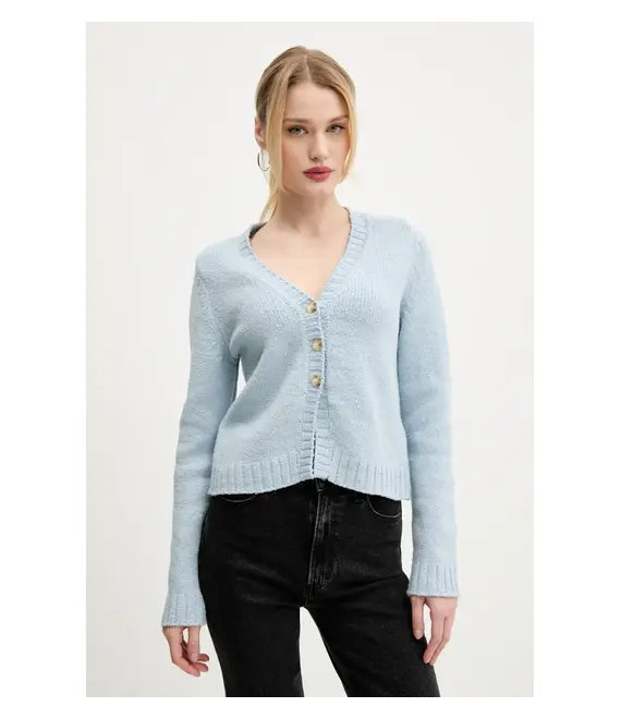 Πλεκτή ζακέτα Abercrombie & Fitch χρώμα: μπλε, KI150-5199