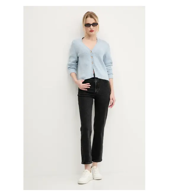 Πλεκτή ζακέτα Abercrombie & Fitch χρώμα: μπλε, KI150-5199