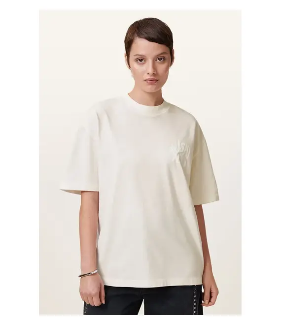 Βαμβακερό μπλουζάκι AllSaints ORLANDO ETTA χρώμα: άσπρο, W267JB