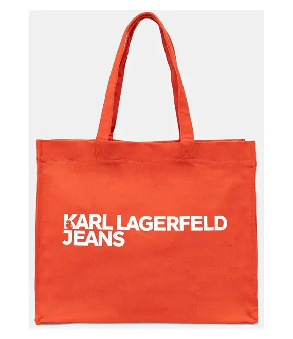 Βαμβακερή τσάντα Karl Lagerfeld Jeans χρώμα: πορτοκαλί, A1W50002