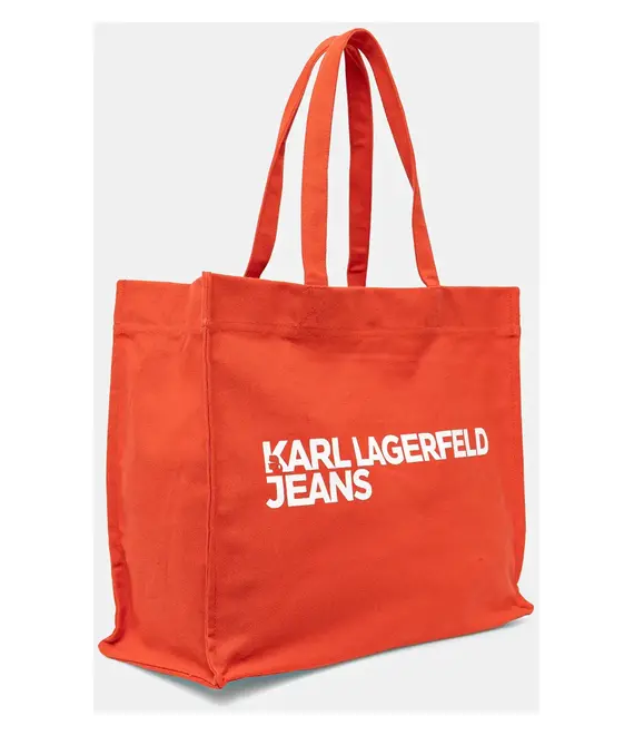 Βαμβακερή τσάντα Karl Lagerfeld Jeans χρώμα: πορτοκαλί, A1W50002