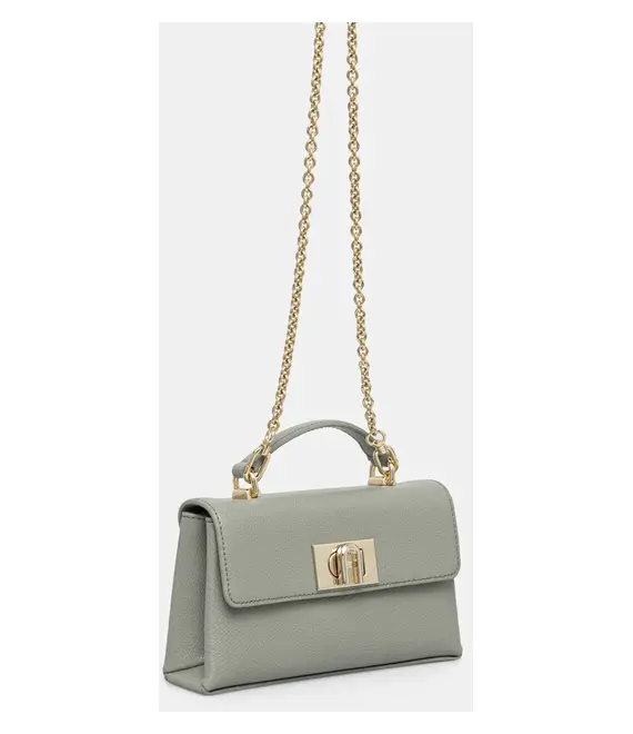 Δερμάτινη τσάντα Furla χρώμα: πράσινο, WE00423 ARE000 AG700