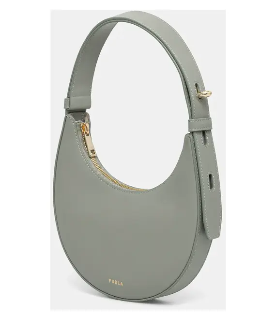 Δερμάτινη τσάντα Furla χρώμα: πράσινο, WE00649 AX0733 AG700