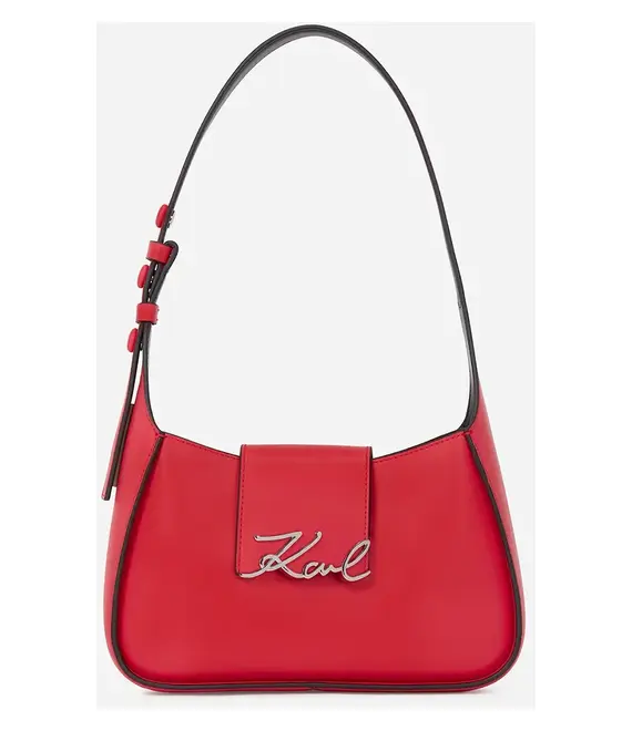 Δερμάτινη τσάντα Karl Lagerfeld χρώμα: κόκκινο, A1W30149