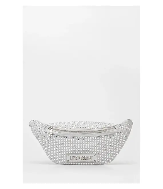 Τσάντα φάκελος Love Moschino χρώμα: ασημί, JC4137PP1