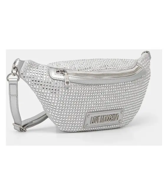 Τσάντα φάκελος Love Moschino χρώμα: ασημί, JC4137PP1
