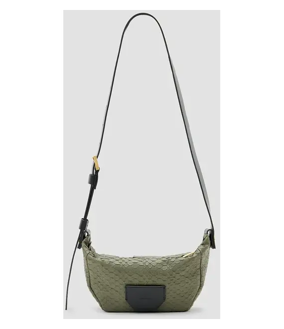 Δερμάτινη τσάντα AllSaints MADEA SNAKE χρώμα: πράσινο, W092XC