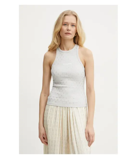 Top Patrizia Pepe χρώμα: γκρι, 8M1674 J252