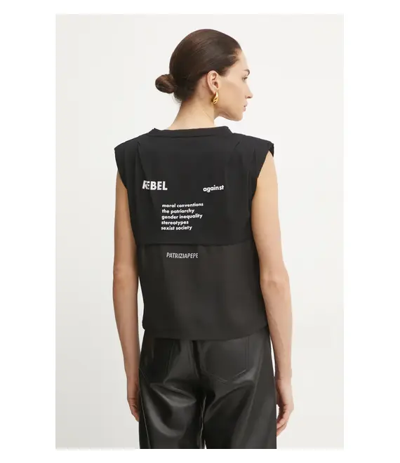 Top Patrizia Pepe χρώμα: μαύρο, 8M1685 J265