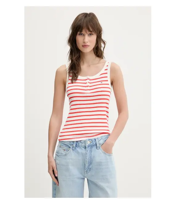 Top Tommy Jeans χρώμα: κόκκινο, DW0DW19492