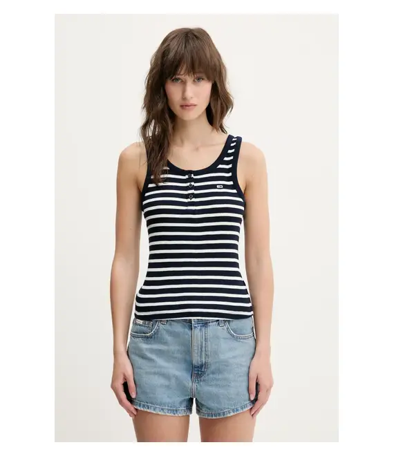Top Tommy Jeans χρώμα: ναυτικό μπλε, DW0DW19492