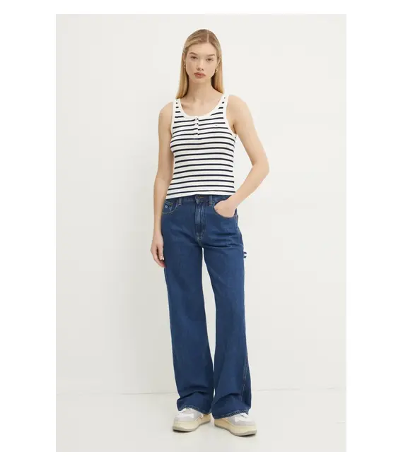 Top Tommy Jeans χρώμα: ναυτικό μπλε, DW0DW19492